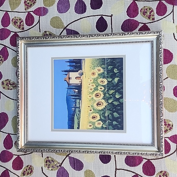 David Short Art Sunflower Tuscany Customed Framed by Hooby Looby 16" L X 13" W - Picture 4 of 6